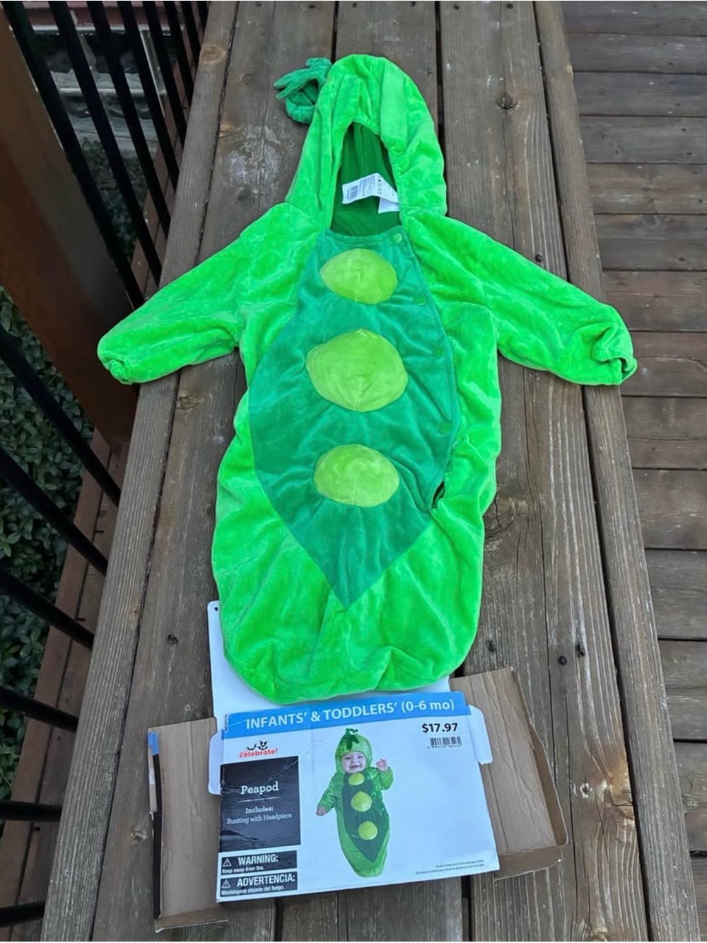 New Green Peapod Infant Costume 0-6 months